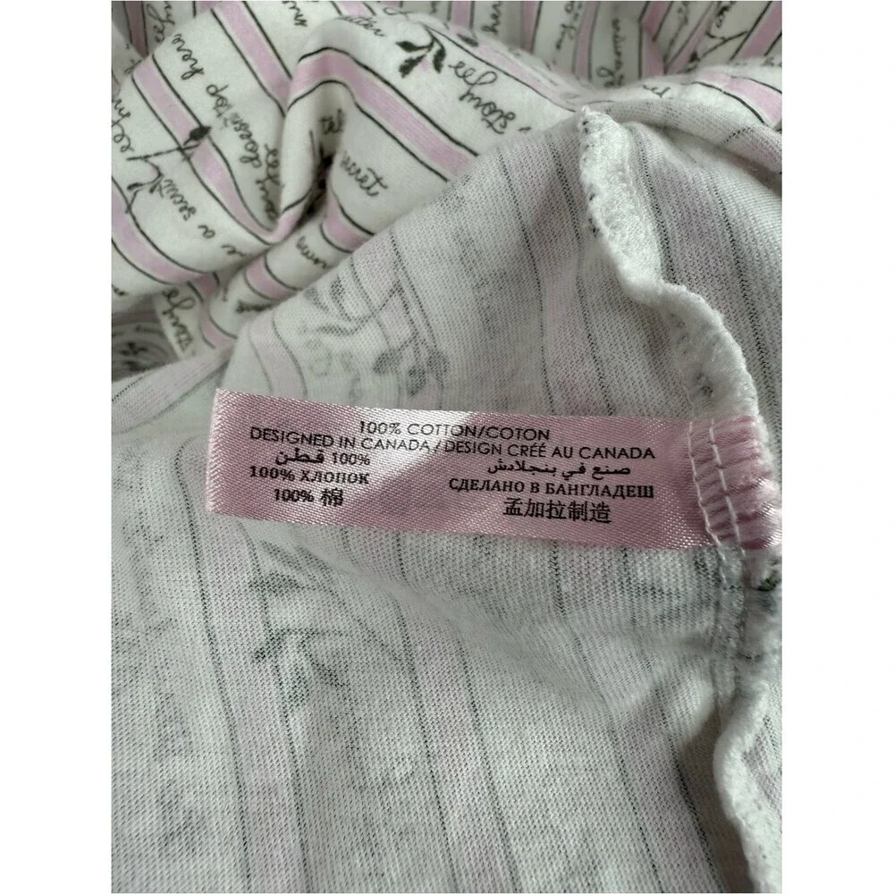 La Vie En Rose night gown dress flowers Cream and Pink Floral Stripe Nightshirt